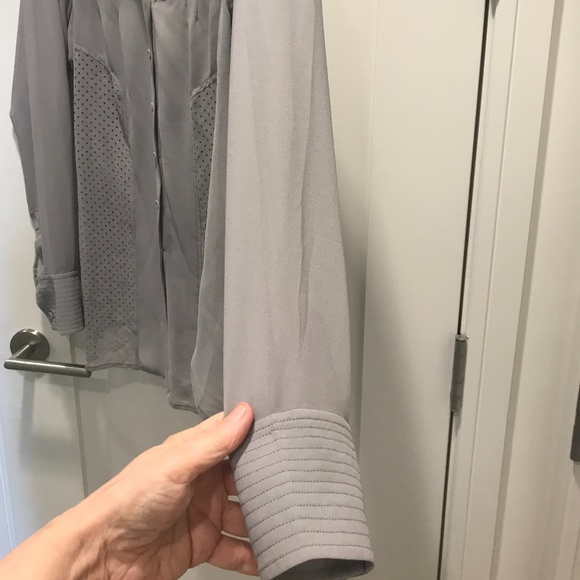 Byron Lars Loose Fitting Grey Sheer Blouse - Picture 11 of 13